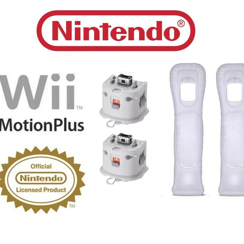Wii Remote Nintendo Motion Plus Adapter RVL-026 Wii U OEM Controller White Lot